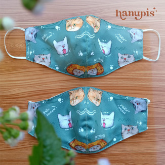 Masker kain motif felis in tosca